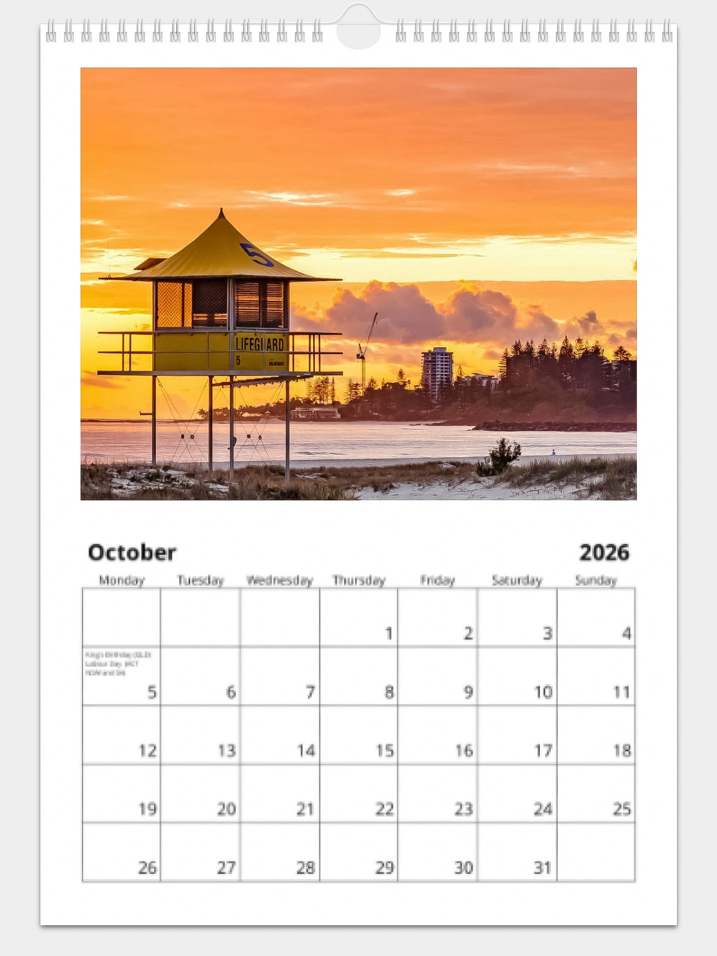 GOLD COAST 2026 CALENDAR